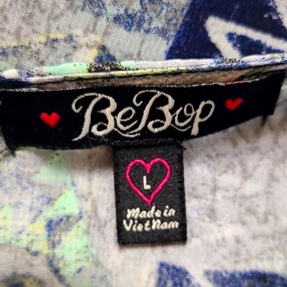 BeBop Blue & Purple Aztec Print Mini-Dress, Sheer with Lining, Size Large - Picture 11 of 12